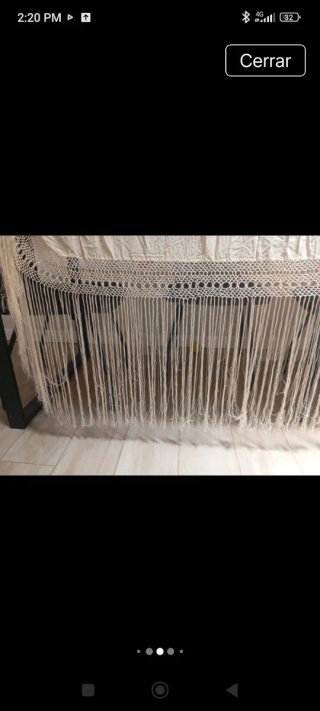 Mantón Manila Beige y Blanco