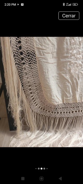 Mantón Manila Beige y Blanco