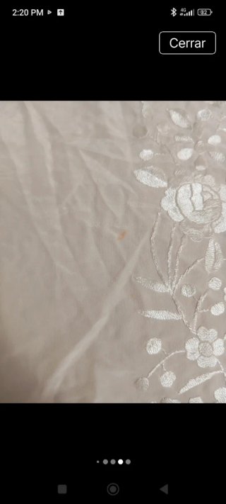 Mantón Manila Beige y Blanco