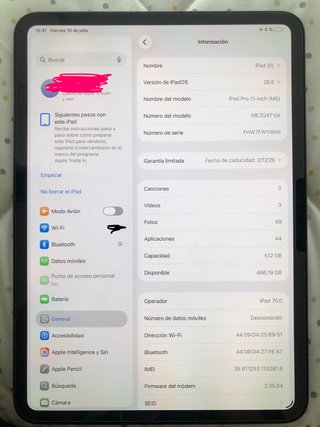 iPad Pro 11 M5 512GB Cellular Negro