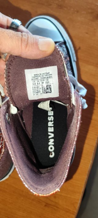 Converse Mujer Plata Rosa Brillo