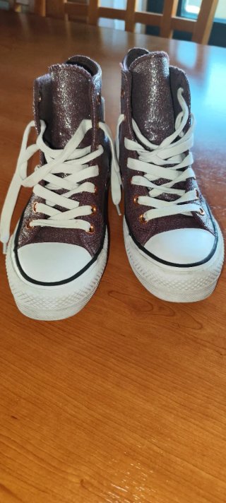 Converse Mujer Plata Rosa Brillo