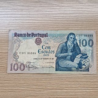 4 Billetes 100 Escudos Portugal