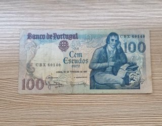 4 Billetes 100 Escudos Portugal