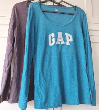 Lote 2 Camisetas Manga Larga GAP Fino Tejido