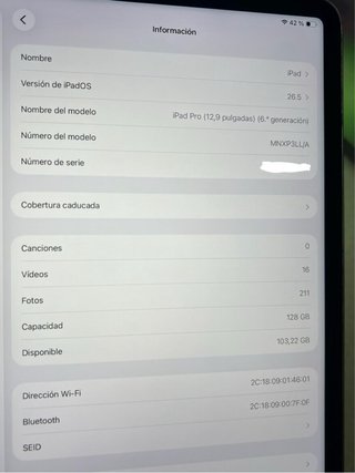 iPad Pro 12.9 M2 6ª Gen
