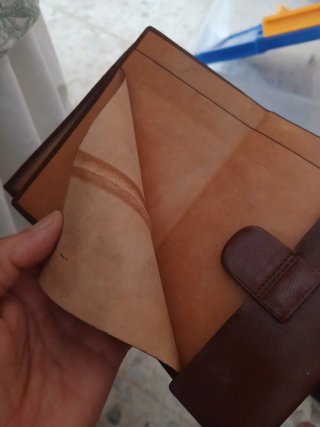 Cartera billetera antigua de piel