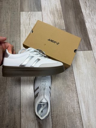Zapatillas Andy-Z blancas y plata (Talla 38) -