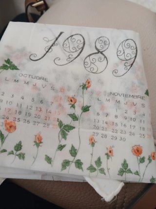 Lote 3 pañuelos vintage calendarios 1986-1989