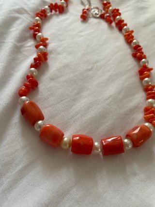 Parure collana e orecchini corallo
