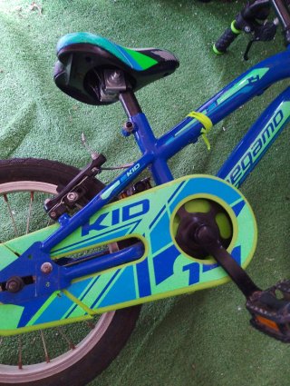 Bicicleta infantil Megamo 14 azul y verde