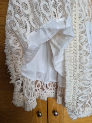 Vestido blanco mujer encaje y bordado