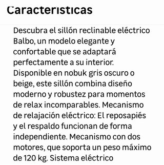 Sillón reclinable eléctrico gris