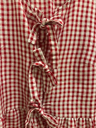 Blusa cuadros Vichy roja y blanca Stradivarius