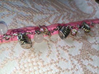 Pulsera Plata con Dijes Rosados