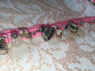 Pulsera Plata con Dijes Rosados
