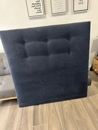 Cabecero de cama tapizado azul De 90 cm