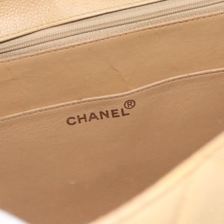 CHANEL Matelasse Business Bag Caviar Skin Beige