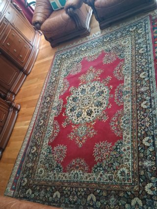 Alfombra Oriental Roja y Multicolor