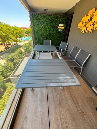 Conjunto terraza extensible + 8 sillas
