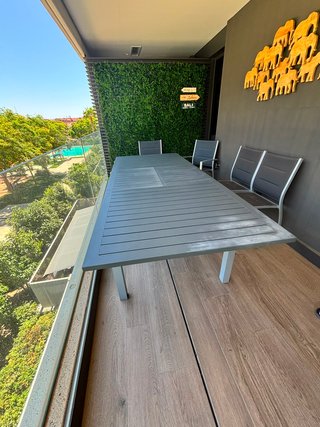 Conjunto terraza extensible + 8 sillas