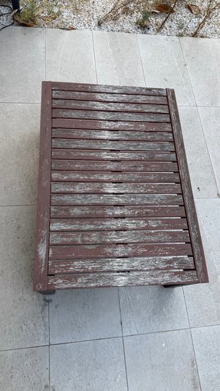 Tavolo ausiliario da giardino in legno e metallo