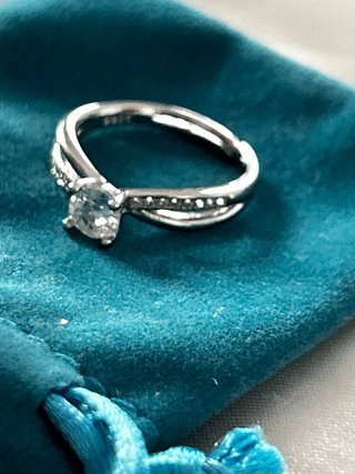 Anello Argento 925 Solitario Pavé Regolabile