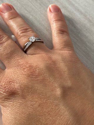 Anello Argento 925 Solitario Pavé Regolabile