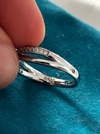 Anello Argento 925 Solitario Pavé Regolabile