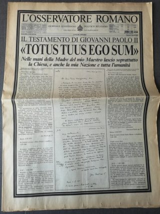 Osservatore Romano edizione speciale