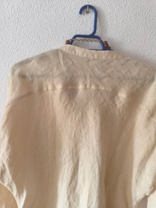 Camisa Lino Massimo Dutti Beige Mujer