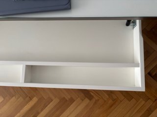 Mesa centro elevable blanca y cristal
