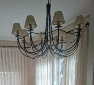 Lámpara de techo con 8 pantallas, bombillas de ve