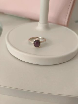 Anel Prata 925 Rubi Estrela Genuíno