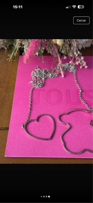 Collar Tous Corazón y Oso Plata