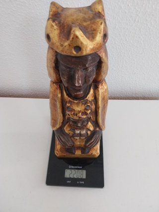 Talla Virgen Románica con el Niño Jesús - 34cm