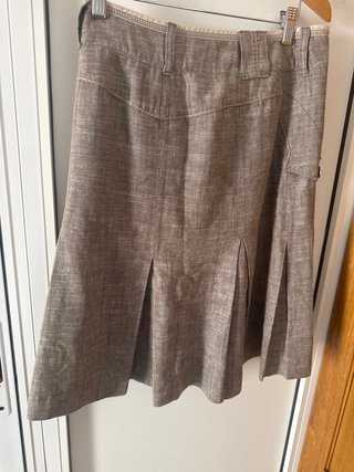 Falda midi Mexx lino marrón utility