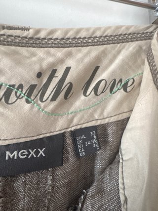 Falda midi Mexx lino marrón utility