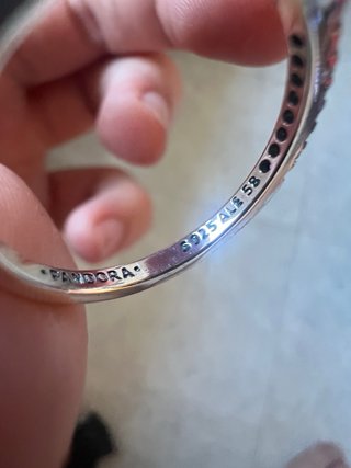 Anillo Pandora Corazón Azul Plata