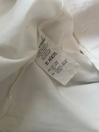 Vestido niña blanco con lazo azul