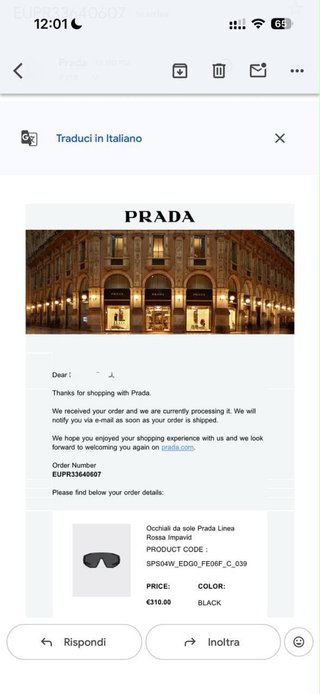 Occhiali da sole Prada neri
