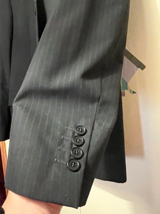 Abito uomo nero gessato bianco, sartoriale tg 54
