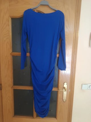 Vestido azul ajustado manga larga
