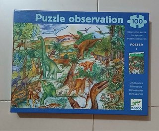 Puzzle Djeco Observación Dinosaurios 100 Piezas