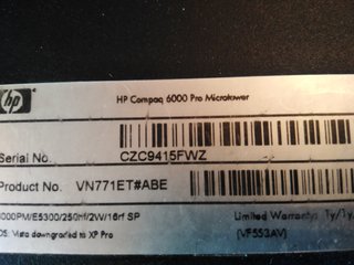 Ordenador HP 6000 Pro Completo