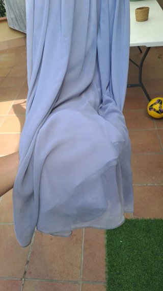Vestido de fiesta gris lavanda