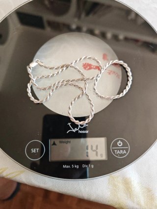 Cadena de plata estilo cordón