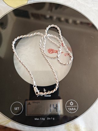 Cadena de plata estilo cordón