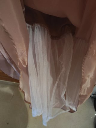 Vestido largo rosa palo tul