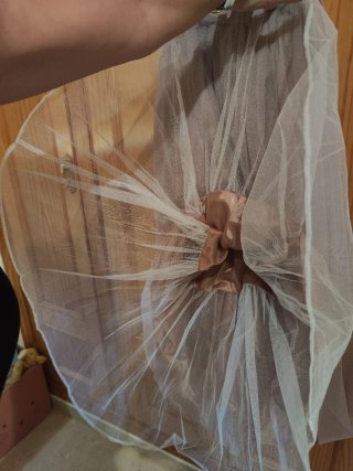 Vestido largo rosa palo tul